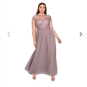 Lavender crochet chiffon dress